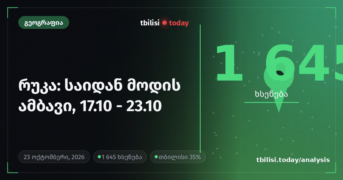 რუკა: საიდან მოდის ამბავი, 17.10 - 23.10