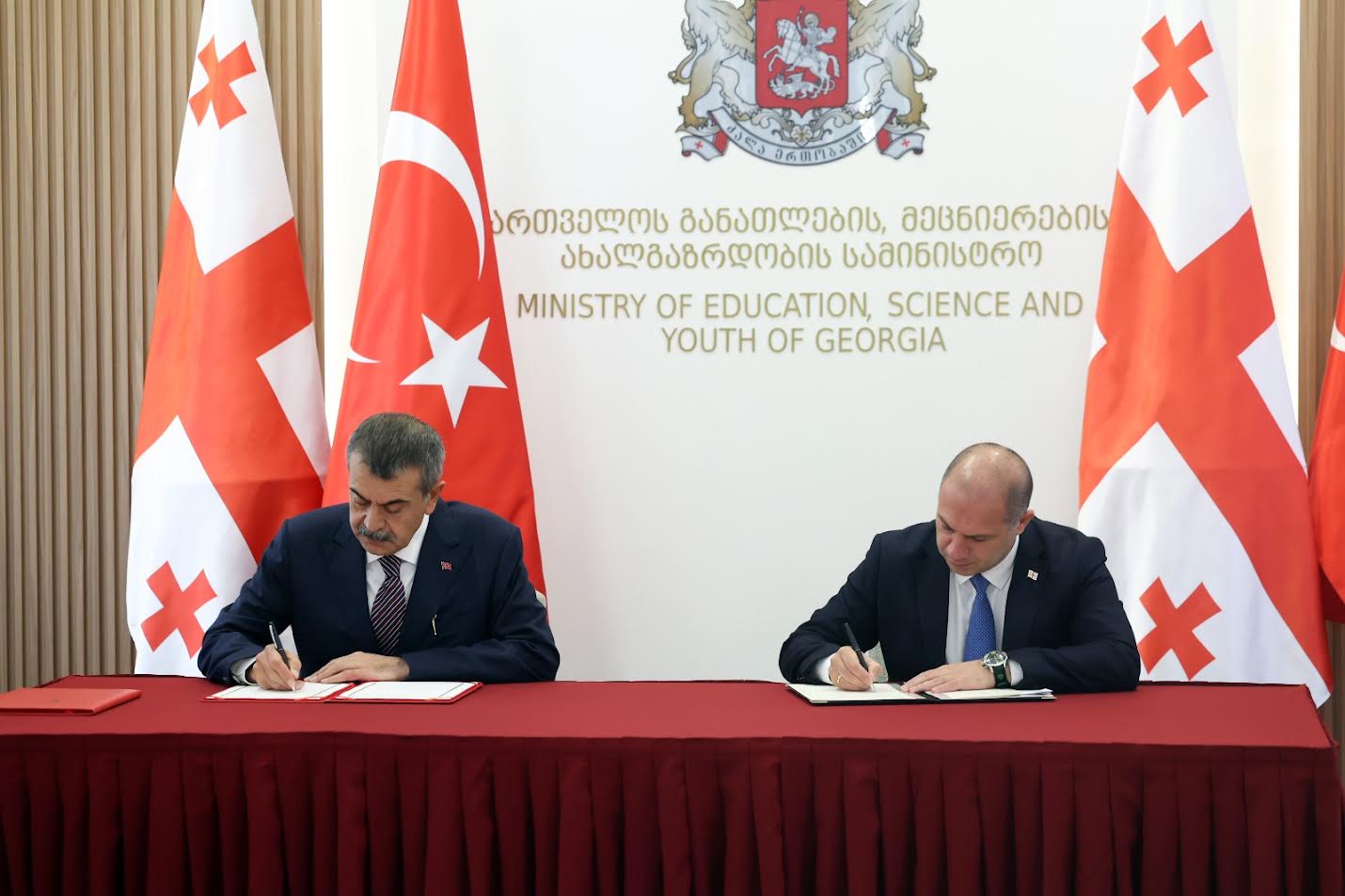 განათლების სფეროში თანამშრომლობის გაძლიერების მიზნით საქართველოსა და თურქეთს შორის შეთანხმება გაფორმდა