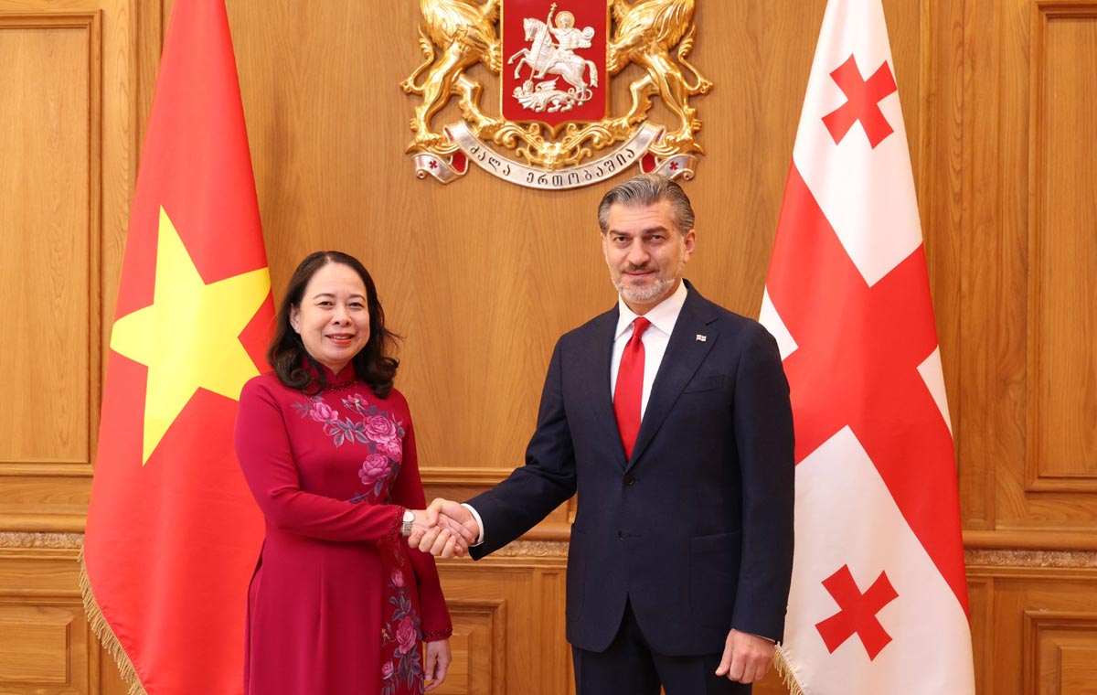 მიხეილ ყაველაშვილი ვიეტნამის სოციალისტური რესპუბლიკის ვიცე-პრეზიდენტს, ვო თჰი ან სუანს შეხვდა