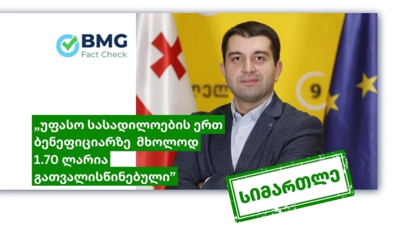 ბოლო 5 წელია, თბილისში უფასო სასადილოს ერთი ბენეფიციარისთვის დღიურად 1.70 ლარია გათვალისწინებული