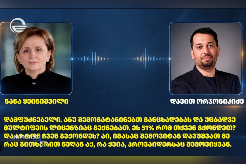 „ქრონიკამ“ მოიპოვა ჩანაწერი, სადაც ნანა ყეინიშვილი წილებზე ვაჭრობს