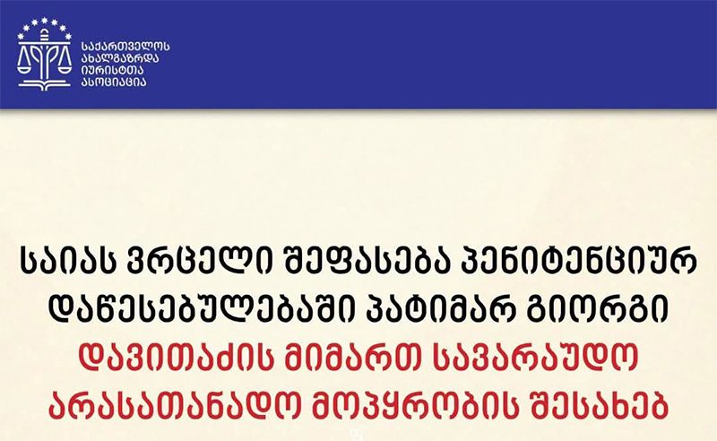 საია აქვეყნებს დოკუმენტირებულ ინფორმაციას, რომლებიც გიორგი დავითაძემ მათთან შეხვედრისას აღწერა