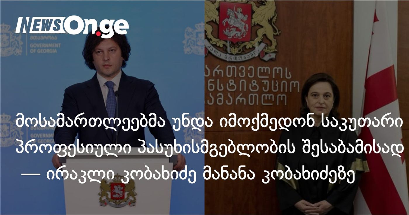 მოსამართლეებმა უნდა იმოქმედონ საკუთარი პროფესიული პასუხისმგებლობის შესაბამისად — ირაკლი კობახიძე მანანა კობახიძეზე