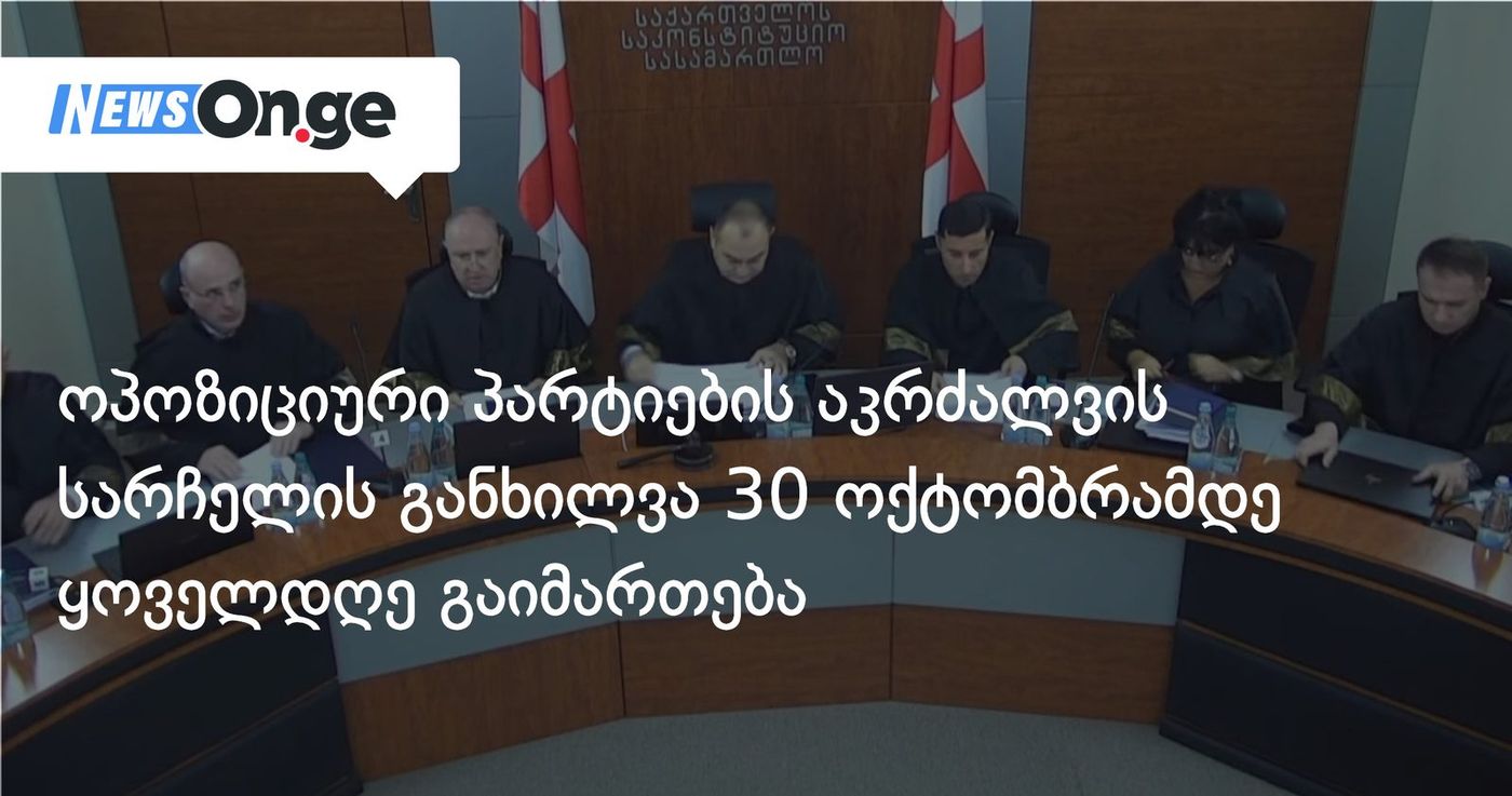 ოპოზიციური პარტიების აკრძალვის სარჩელის განხილვა 30 ოქტომბრამდე ყოველდღე გაიმართება