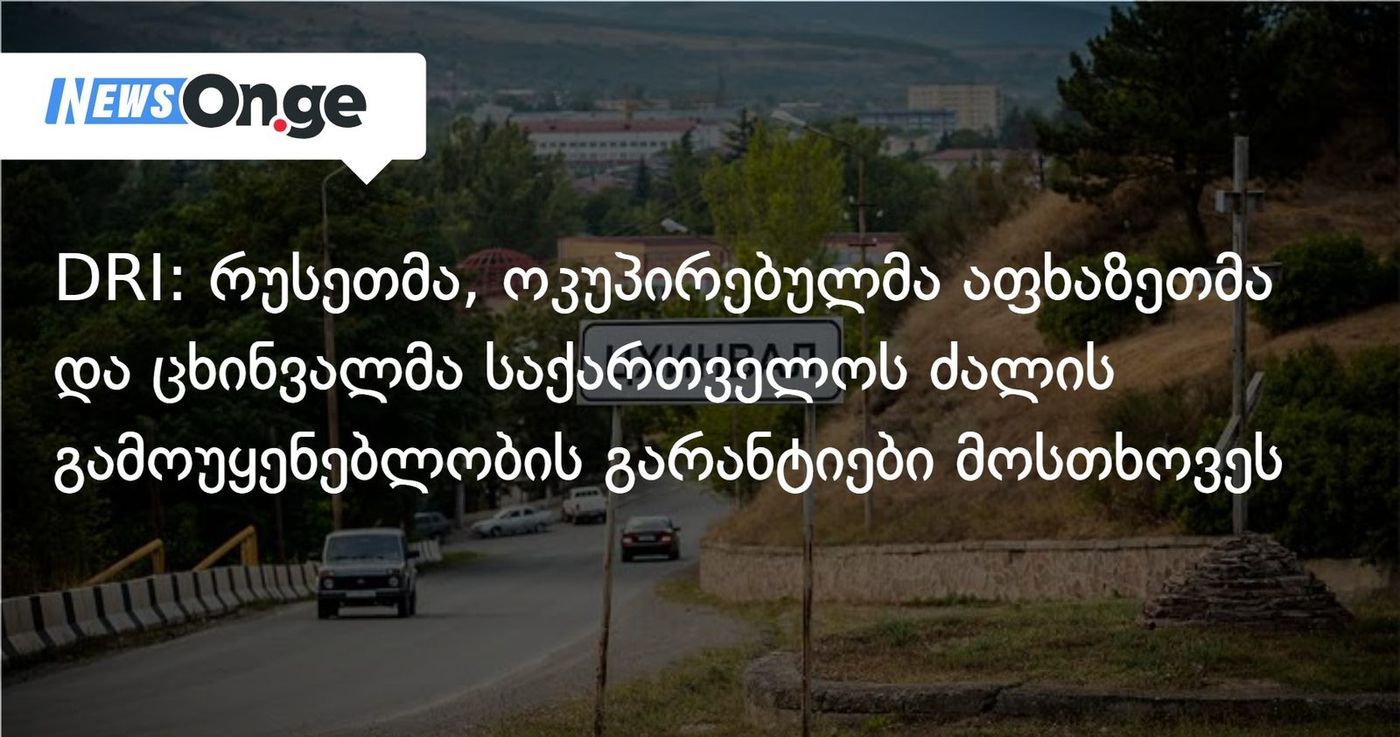 DRI: რუსეთმა, ოკუპირებულმა აფხაზეთმა და ცხინვალმა საქართველოს ძალის გამოუყენებლობის გარანტიები მოსთხოვეს