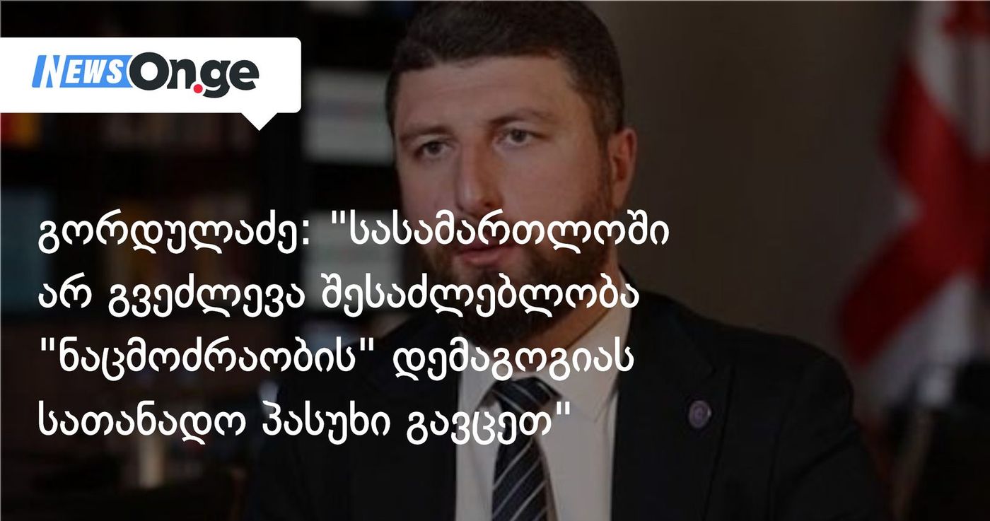 გორდულაძე: "პროცესის მიმდინარეობისას არ გვეძლევა შესაძლებლობა "ნაცმოძრაობის" დემაგოგიას სათანადო პასუხი გავცეთ"