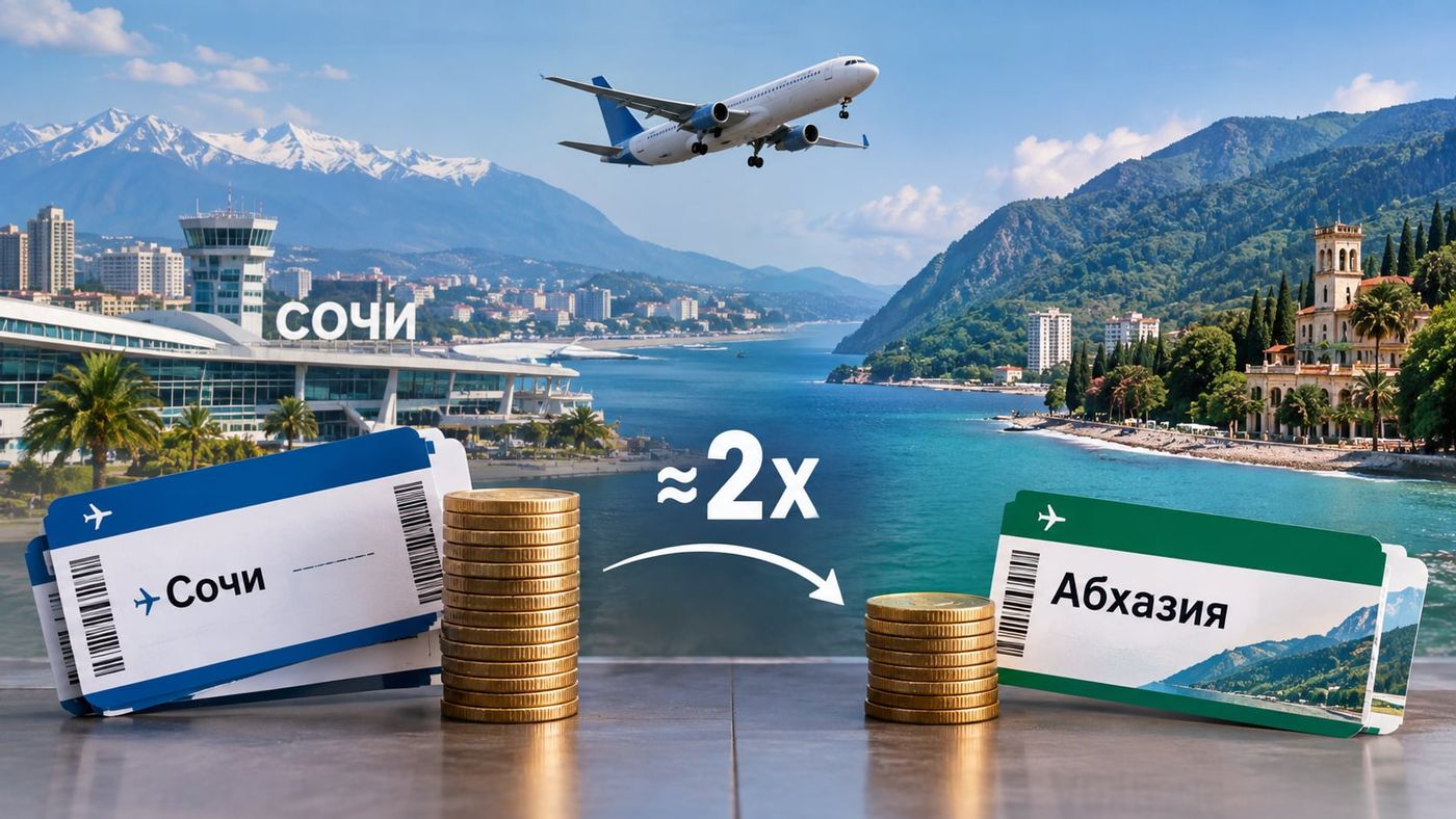 აფხაზეთში ფრენები სოჭთან შედარებით თითქმის ორჯერ ნაკლები ღირს - Kupibilet
